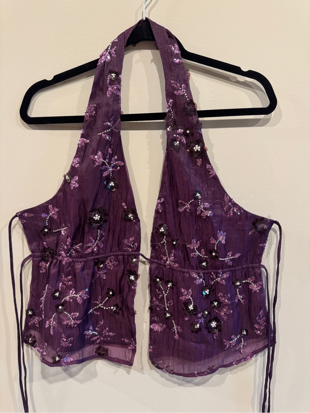 PacSun Purple Embellished Halter Camisole